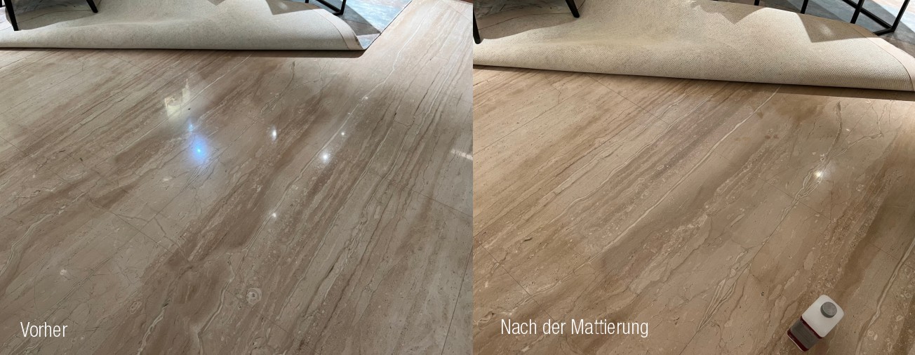 Mattierung von Marmorböden